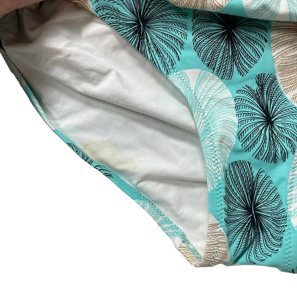 Diane Von Furstenberg Botanical Print Tankini Set in Blue/Brown Size M - Picture 3 of 9